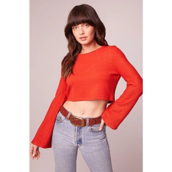 Band of the Free Rusty Red Bell Ribbed Crop Top - XS - Picture 1 of 5